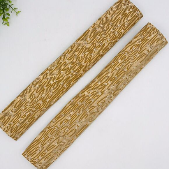 Set of 2 Refrigerator Handle Covers, Reversible, Monstera Tans Beige 14x5 - Picture 2 of 7